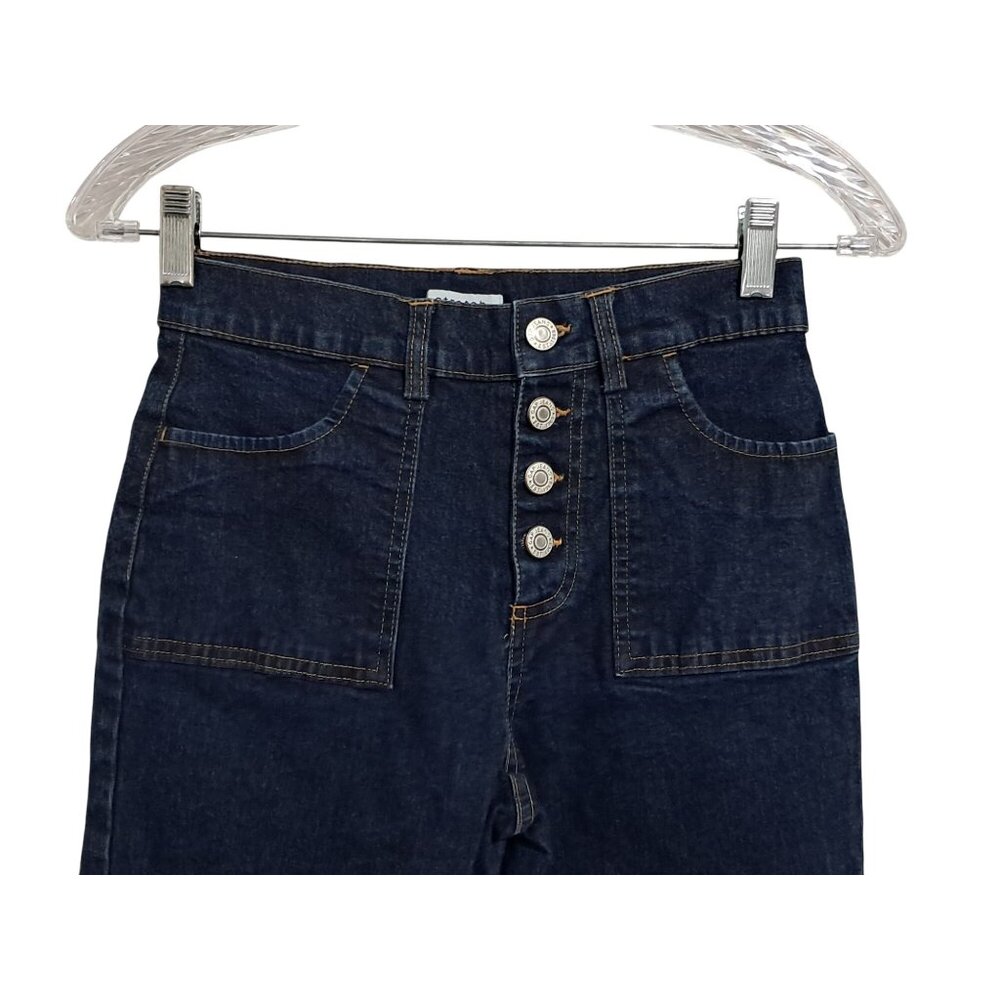 Gap High Rise Stretch Flared Jeans Girls Size 12 Dark Wash Cotton/Spandex Y2K - Picture 4 of 9